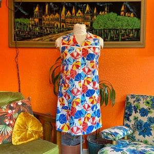 Umbrella print beach coverup or house dress